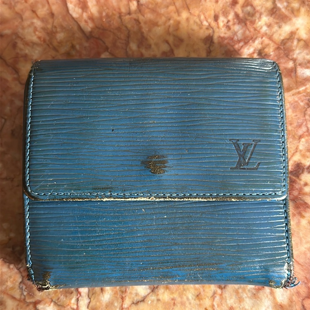 Louis Vuitton blue epi rehab wallet